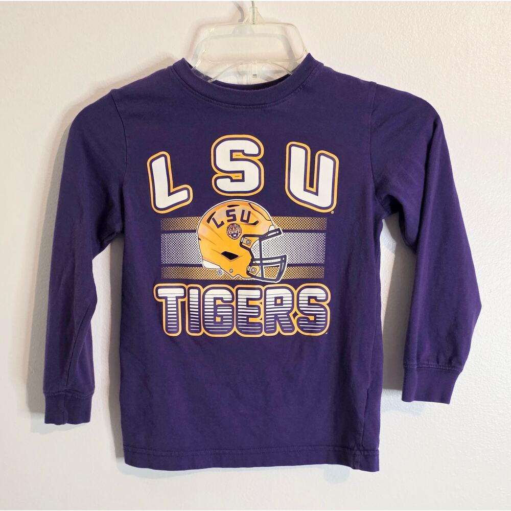 Team Athletics Long Sleeve LSU Tigers Football Pullover Shirt Youth Size XS
